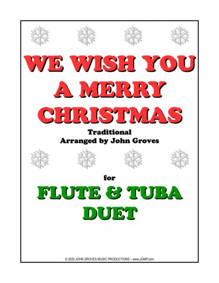 We Wish You A Merry Christmas Flute Tuba Duet Sheet Music