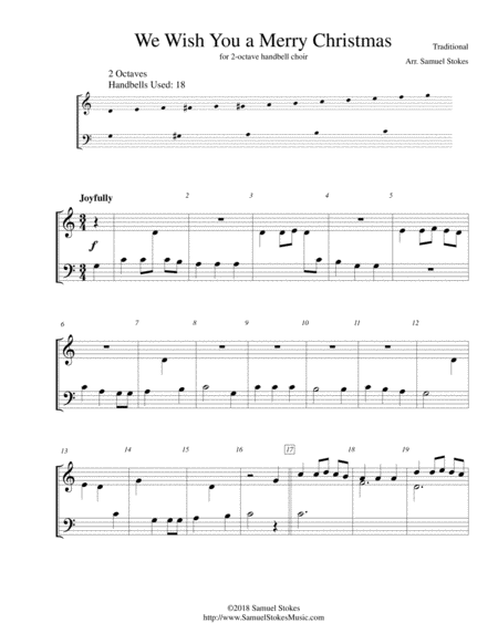 We Wish You A Merry Christmas For 2 Octave Handbell Choir Sheet Music