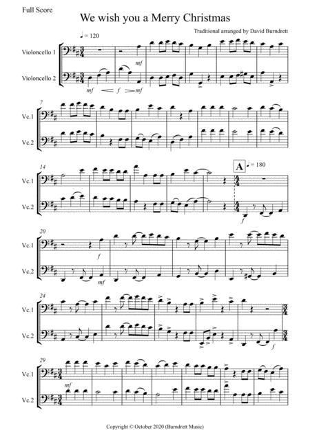 We Wish You A Merry Christmas For Cello Duet Sheet Music