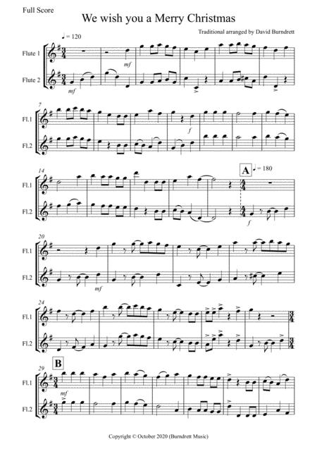 We Wish You A Merry Christmas For Flute Duet Sheet Music