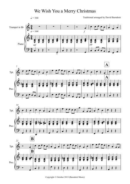 We Wish You A Merry Christmas For Trumpet And Piano Sheet Music