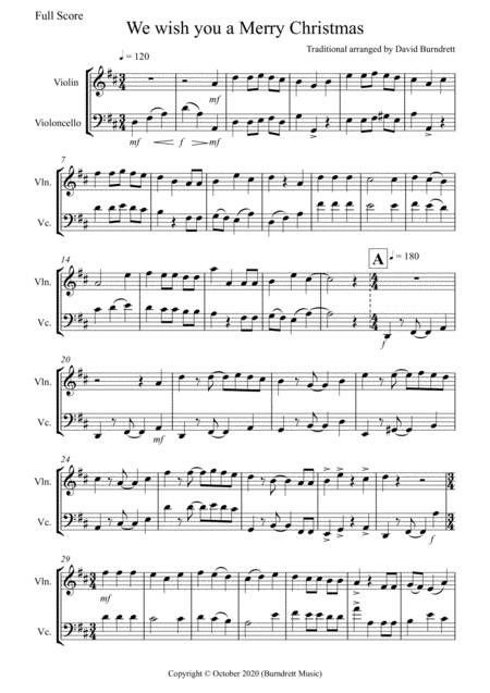 We Wish You A Merry Christmas For Violin And Cello Duet Sheet Music