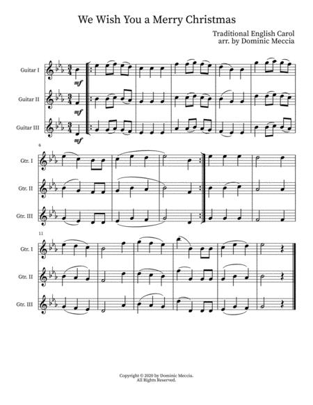 Free Sheet Music We Wish You A Merry Christmas Guitar Trio