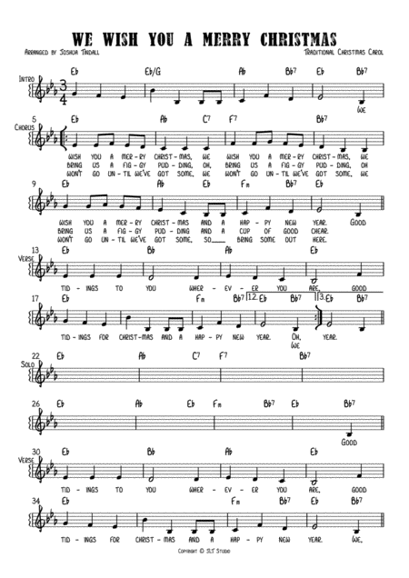 We Wish You A Merry Christmas Lead Sheet Sheet Music