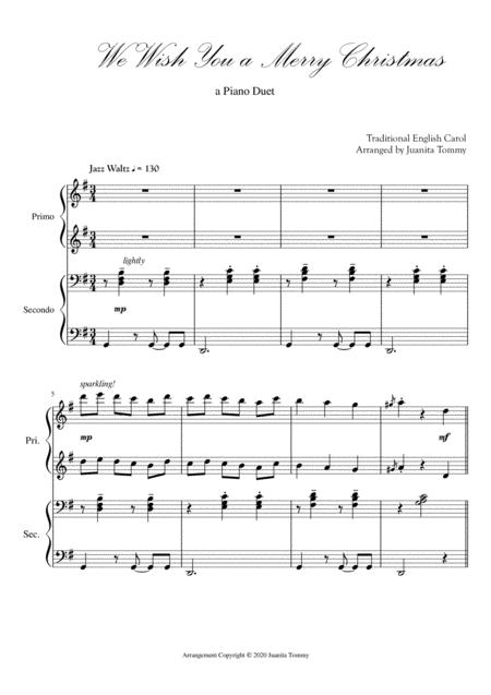 We Wish You A Merry Christmas Piano Duet Sheet Music