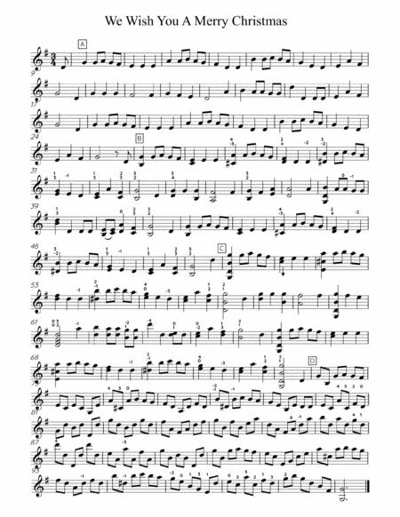 We Wish You A Merry Christmas Solo Violin Sheet Music