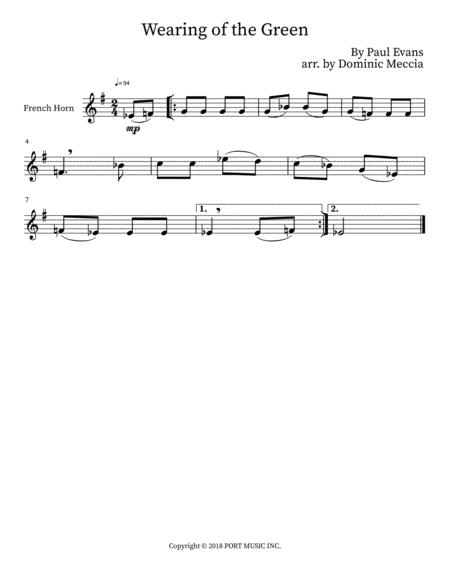 Wearing Of The Green French Horn Sheet Music