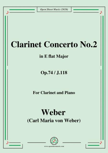 Free Sheet Music Weber Clarinet Concerto No 2 In E Flat Major Op 74 J 118 For Clarinet And Piano