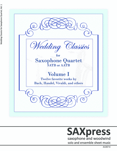 Wedding Classics For Saxophone Quartet Sheet Music