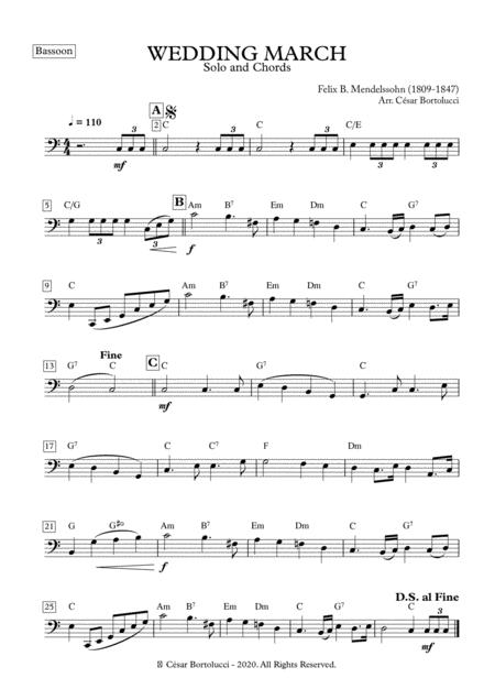 Wedding March Bassoon And Base Chords Sheet Music