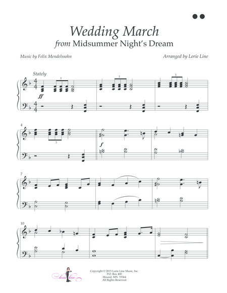 Wedding March From Midsummer Nights Dream Easy Sheet Music