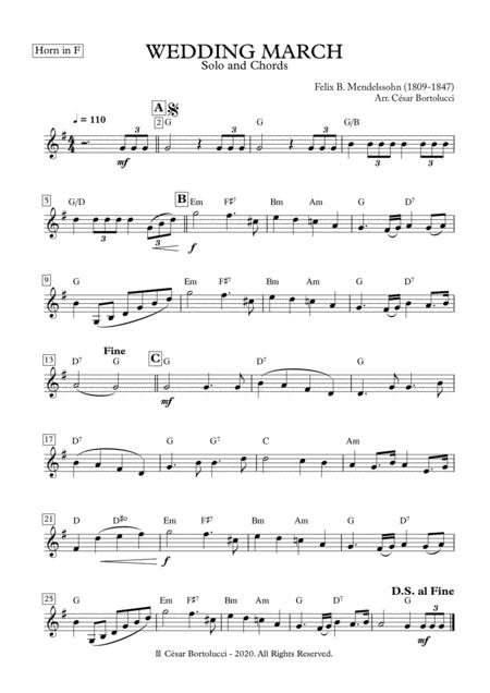 Free Sheet Music Wedding March Horn And Base Chords