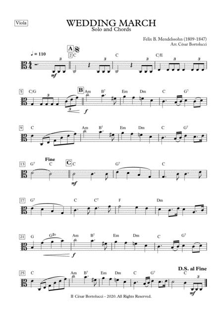 Wedding March Viola And Base Chords Sheet Music