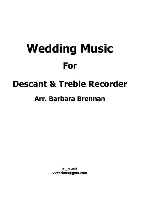 Wedding Music For Soprano And Alto Recorder Sheet Music