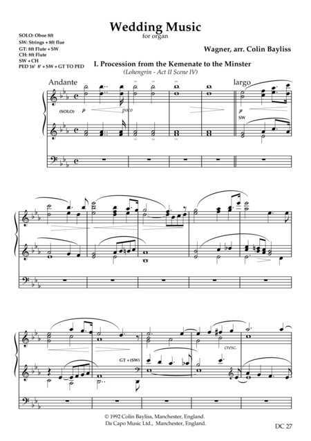 Free Sheet Music Wedding Music