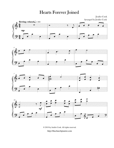 Free Sheet Music Wedding Song Hearts Forever Joined
