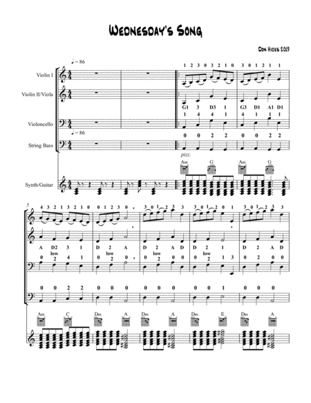 Wednesdays Song Sheet Music