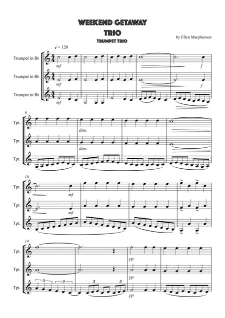 Weekend Getaway For Trumpet Trio By Ellen Macpherson Sheet Music