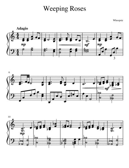 Free Sheet Music Weeping Roses