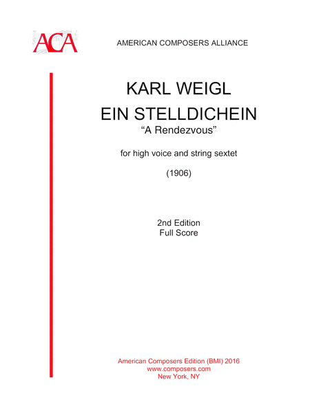 Weiglk Ein Stelldichein Sheet Music