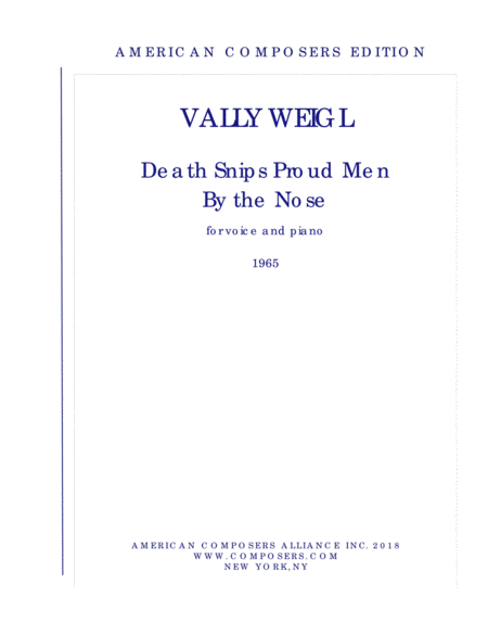 Weiglv Death Snips Proud Men By The Nose Sheet Music