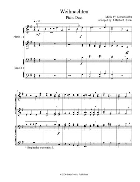 Weihnachten A Duet For Piano Four Hands Sheet Music