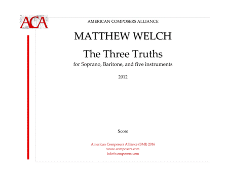 Welch The Three Truths Sheet Music