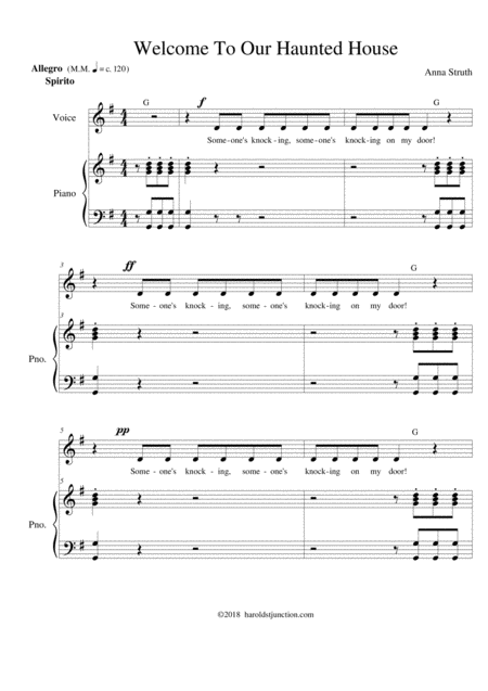 Free Sheet Music Welcome To Our Haunted House