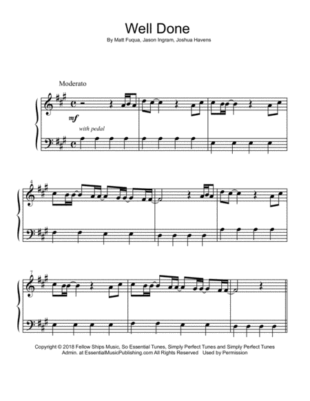 Well Done Sheet Music