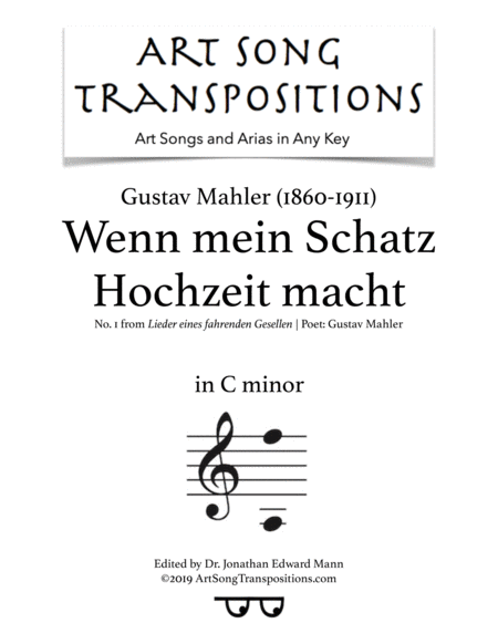 Wenn Mein Schatz Hochzeit Macht Transposed To C Minor Sheet Music