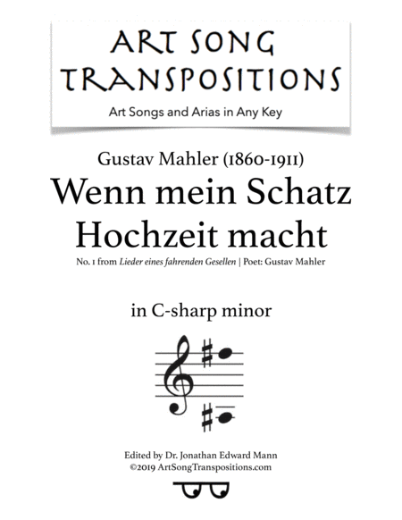 Wenn Mein Schatz Hochzeit Macht Transposed To C Sharp Minor Sheet Music