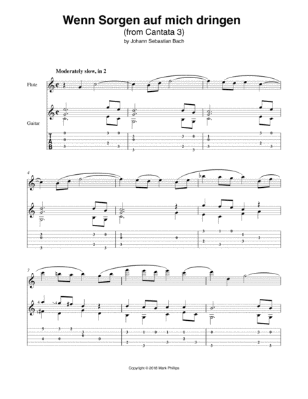 Wenn Sorgen Auf Mich Dringen Excerpt Sheet Music