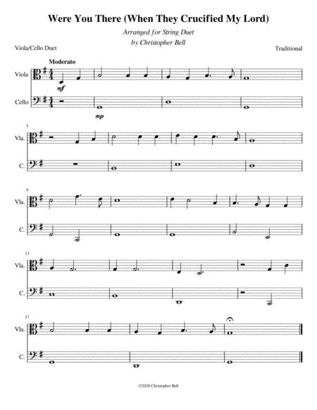 Were You There Easy Viola Cello Duet Sheet Music