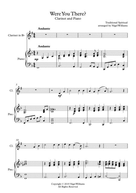 Were You There For Clarinet And Piano Sheet Music