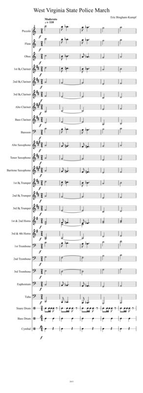 West Virginia State Police March Sheet Music
