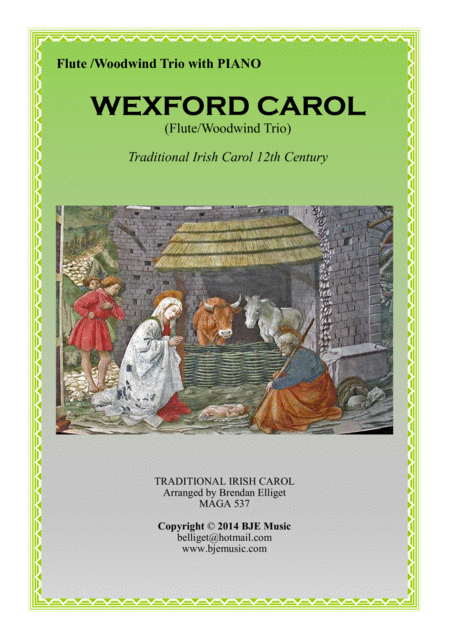 Free Sheet Music Wexford Carol Flute Trio With Optional Oboe And Piano Accompaniment