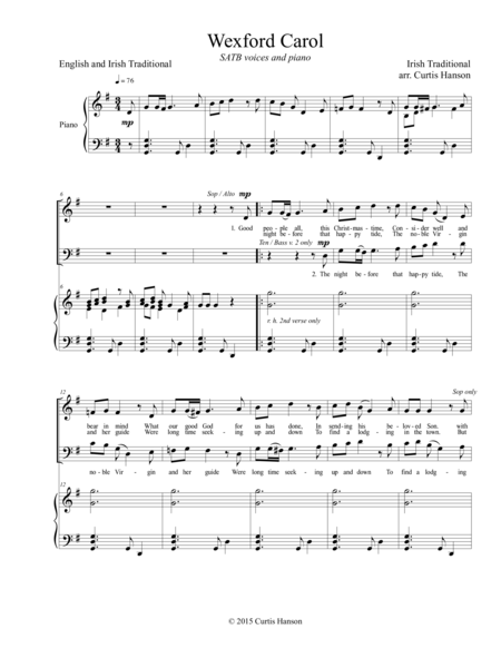 Wexford Carol Satb Sheet Music