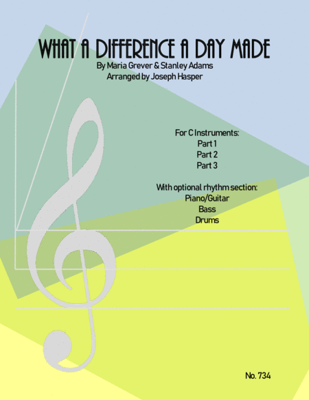 What A Difference A Day Made For Three C Instruments With Optional Rhythm Section Parts Sheet Music