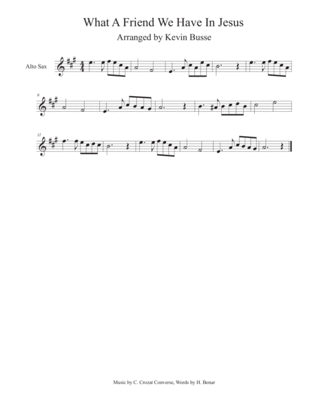 What A Friend We Have In Jesus Alto Sax Sheet Music