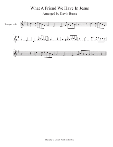 What A Friend We Have In Jesus Trumpet Sheet Music