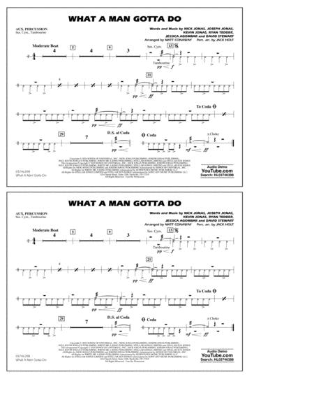 What A Man Gotta Do Arr Jack Holt And Matt Conaway Aux Percussion Sheet Music