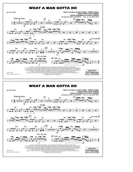 Free Sheet Music What A Man Gotta Do Arr Jack Holt And Matt Conaway Quad Toms