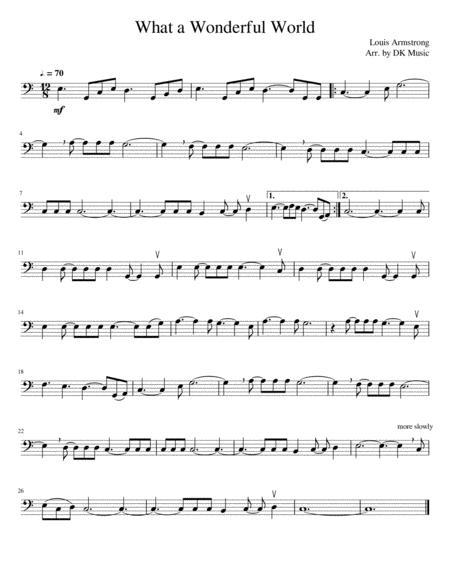 Free Sheet Music What A Wonderful World Cello Solo