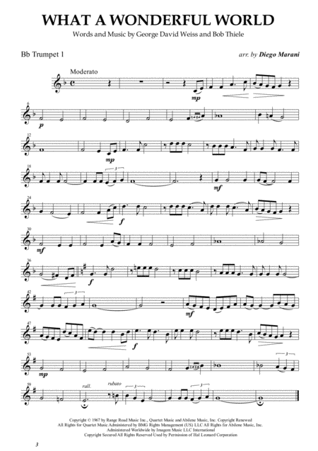 What A Wonderful World For Brass Quintet Sheet Music