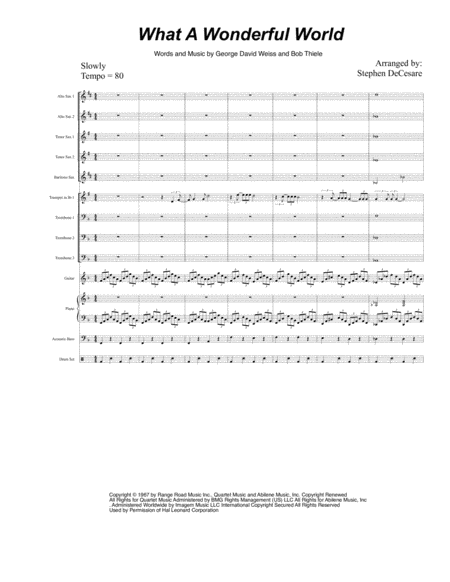 What A Wonderful World For Jazz Band Sheet Music