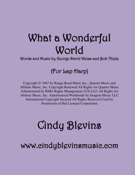 Free Sheet Music What A Wonderful World For Lap Harp