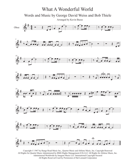 What A Wonderful World Oboe Sheet Music