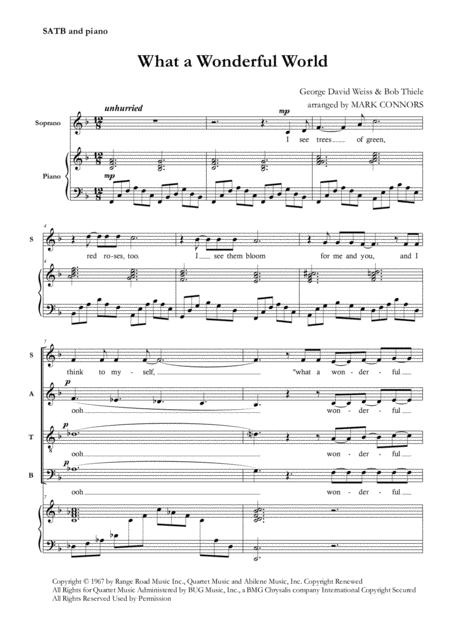 What A Wonderful World Satb And Piano Sheet Music