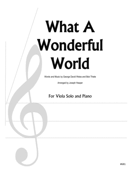 Free Sheet Music What A Wonderful World Viola And Piano