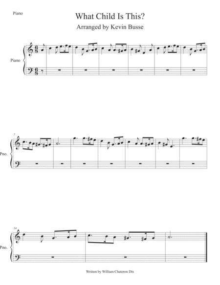 Free Sheet Music What Child Is This Easy Key Of C Piano